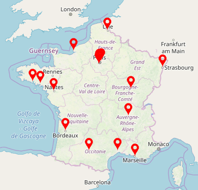La carte de France des prépas D1